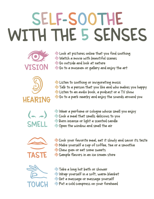self soothe with the 5 senses