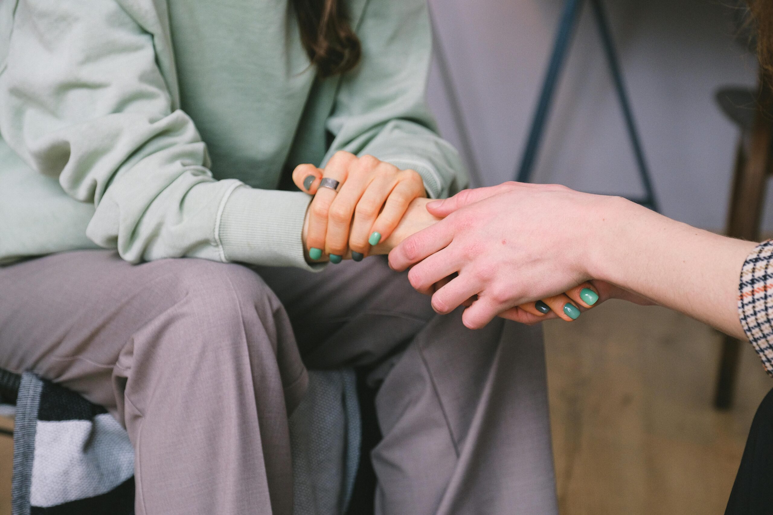 one person comforting another